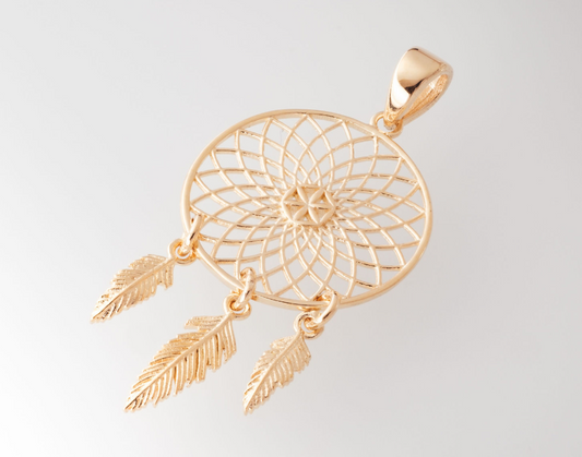 9ct Yellow Gold Dream Catcher Pendant
