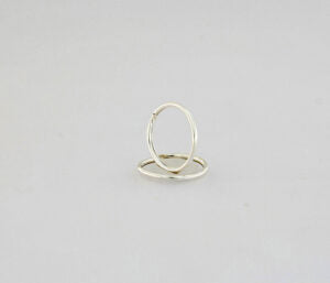 Silver 12MM Hollow Sleeper Earring