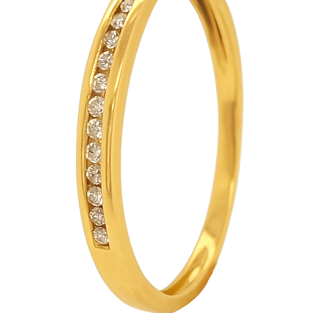 9ct Yellow Gold Channel Set Diamond Band