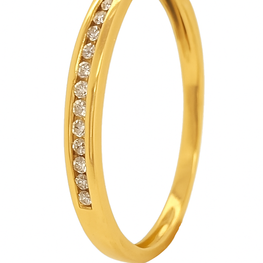 9ct Yellow Gold Channel Set Diamond Band