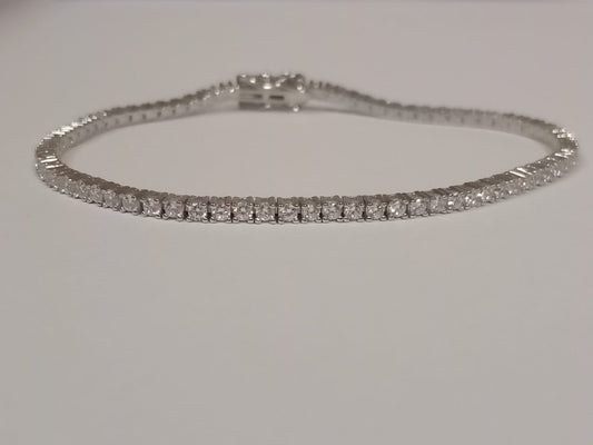 Silver 18cm 2mm Cubic Zirconia Tennis Bracelet