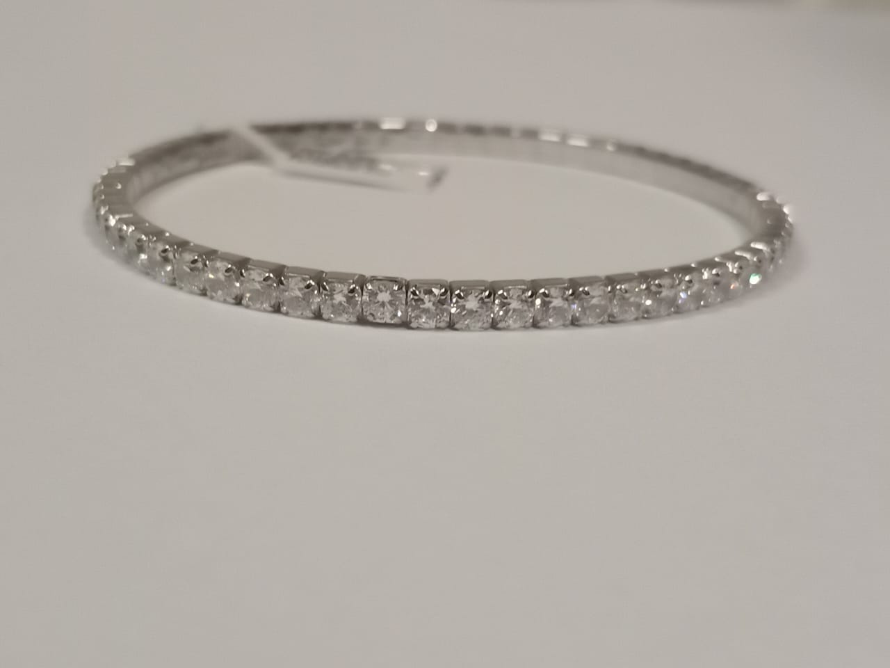 Silver Cubic Zirconia Stretchy Tennis Bracelet
