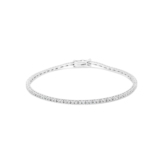 18ct White Gold Claw Set Diamond Tennis Bracelet