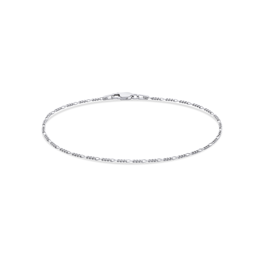 Silver 19CM Figaro 3+1 Bracelet