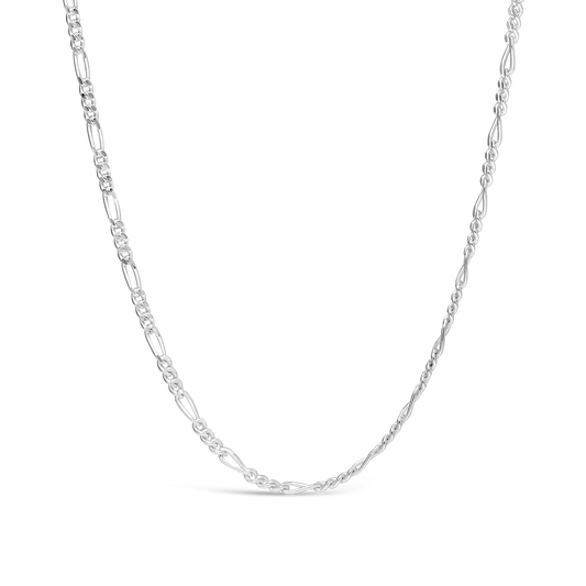 Silver 55cm Fine Figaro Link Chain