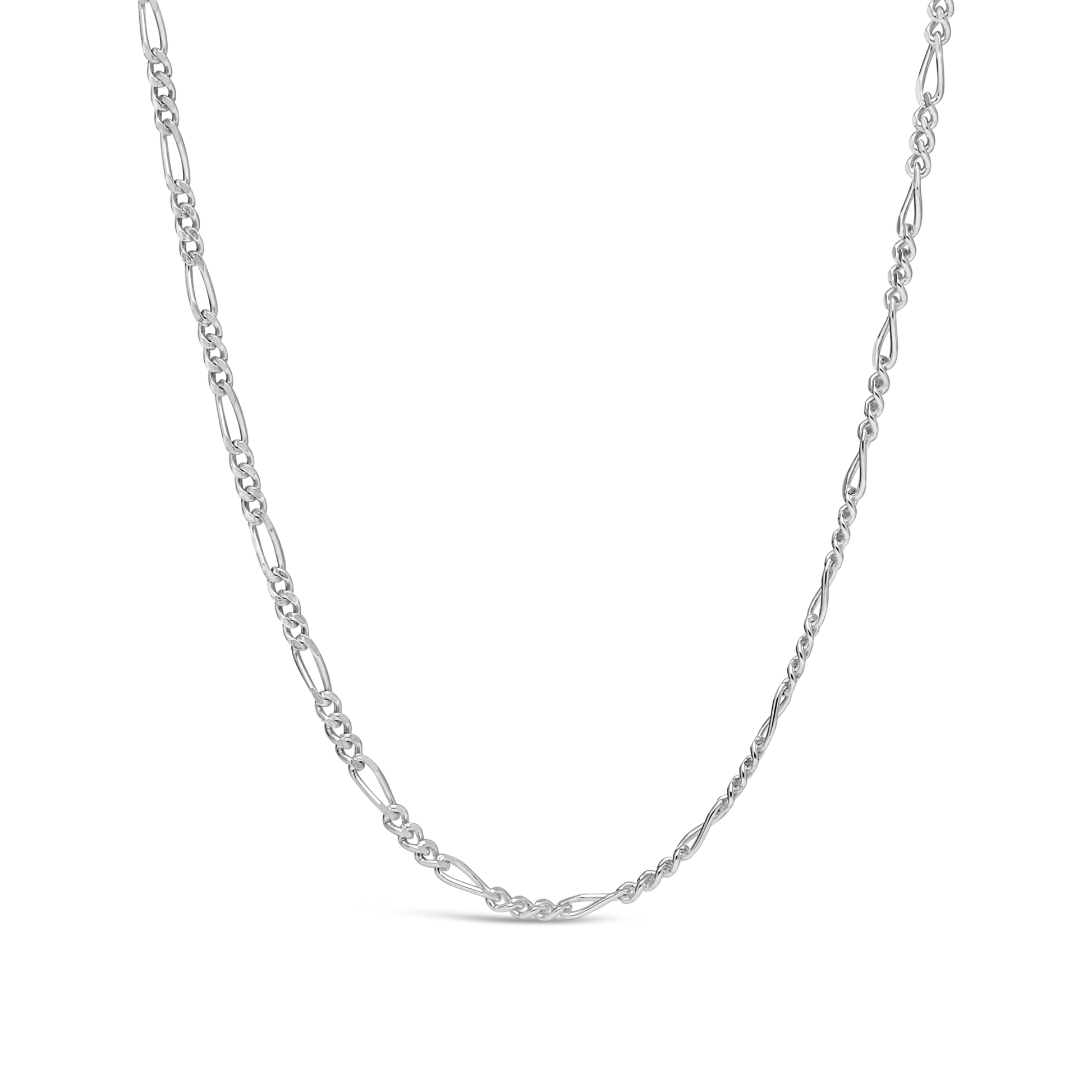 Silver 55CM Figaro 3 Chain