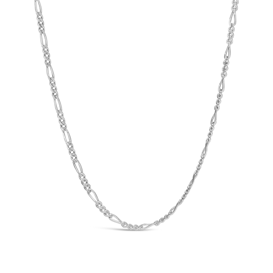 Silver 55CM Figaro 3 Chain