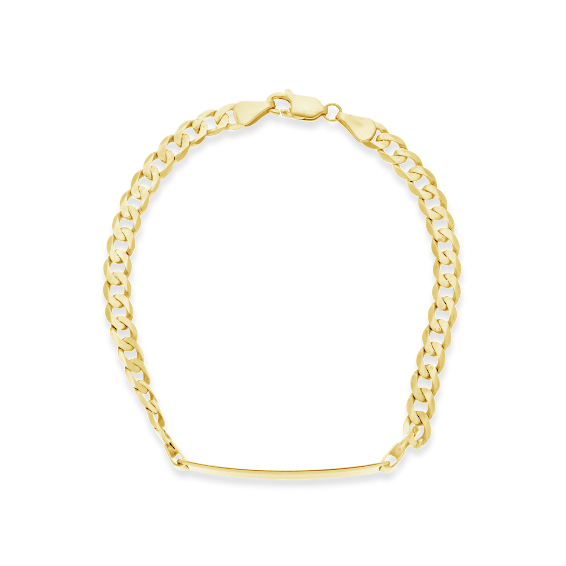 9ct Gold Gents 21cm Curb Link ID Bracelet