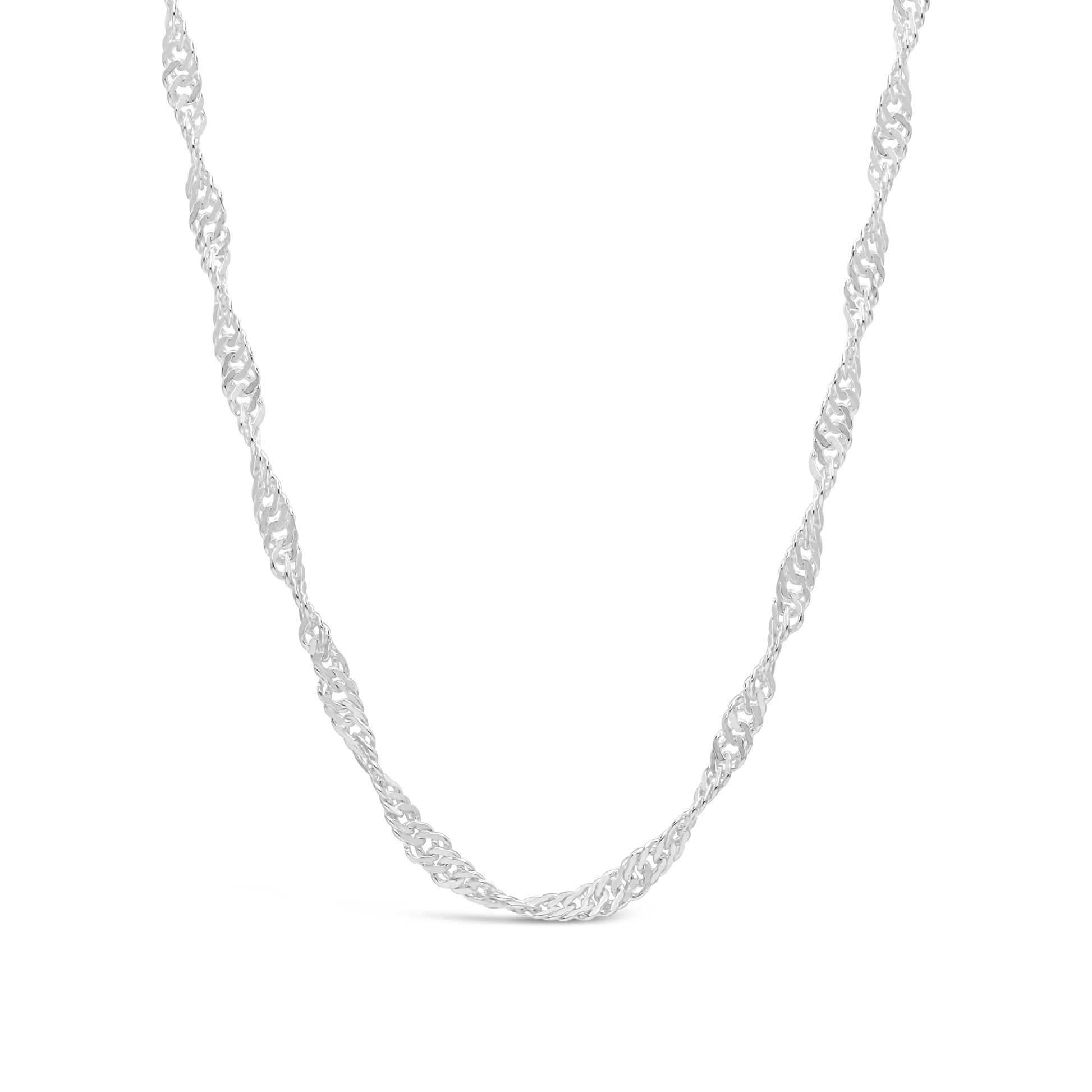 Silver 45CM Singapore Link Chain