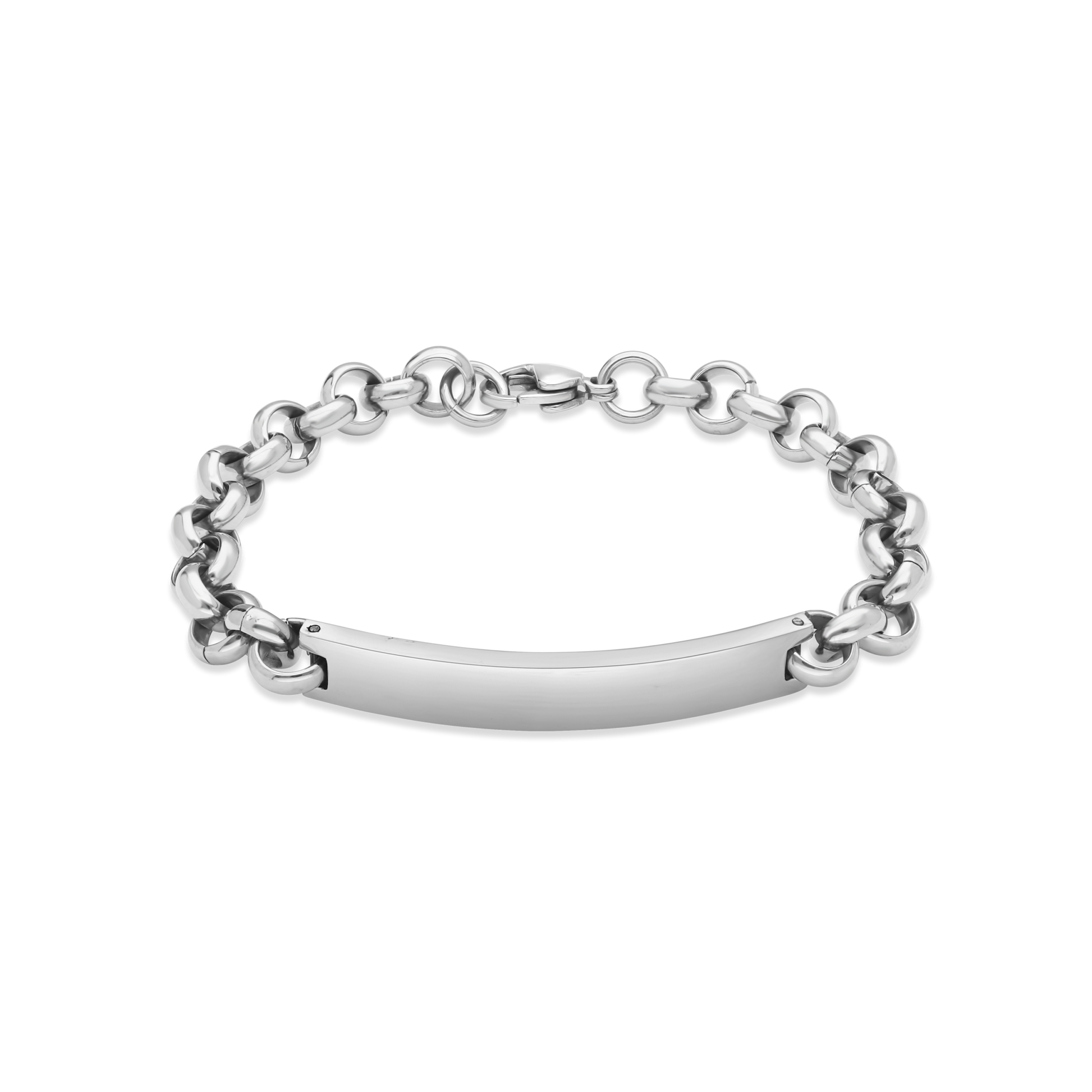 TSAR Gents Stainless Steel 21cm Round Belchor Link ID Bracelet