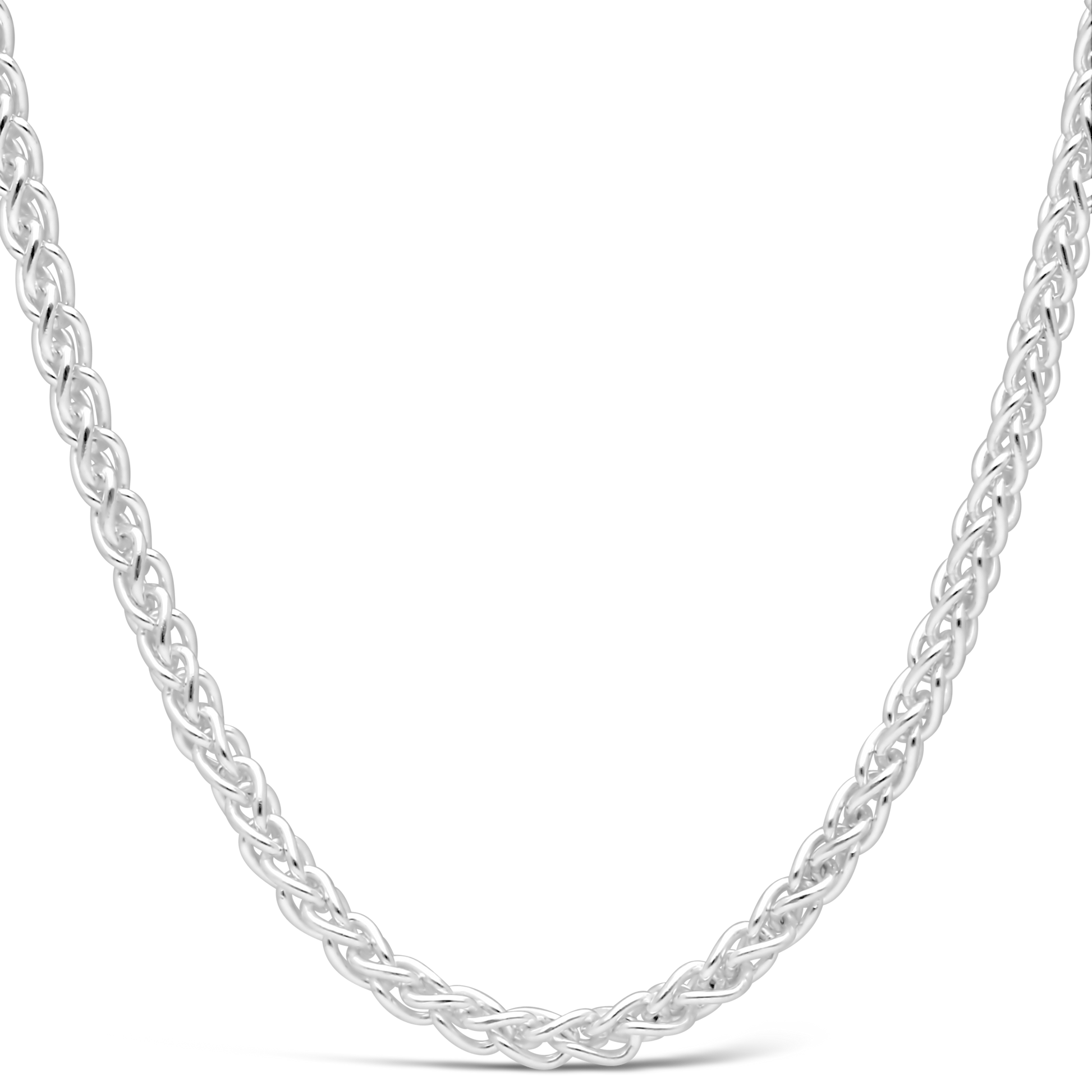 Silver 45cm Wheat Link Chain