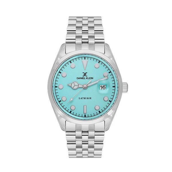 Daniel Klein Gents Stainless Steel Bracelet Blue Green Dial & Date