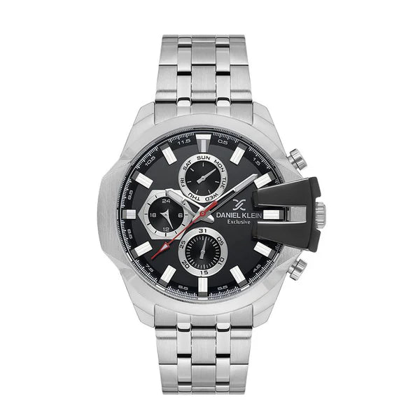 Daniel Klein Gents Chrono Stainless Steel Bracelet Black Dial & Date