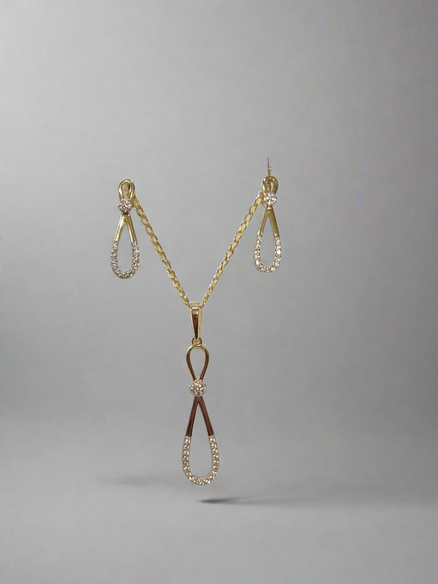 9ct Yellow Cubic Zirconia Pear Shape Pendant