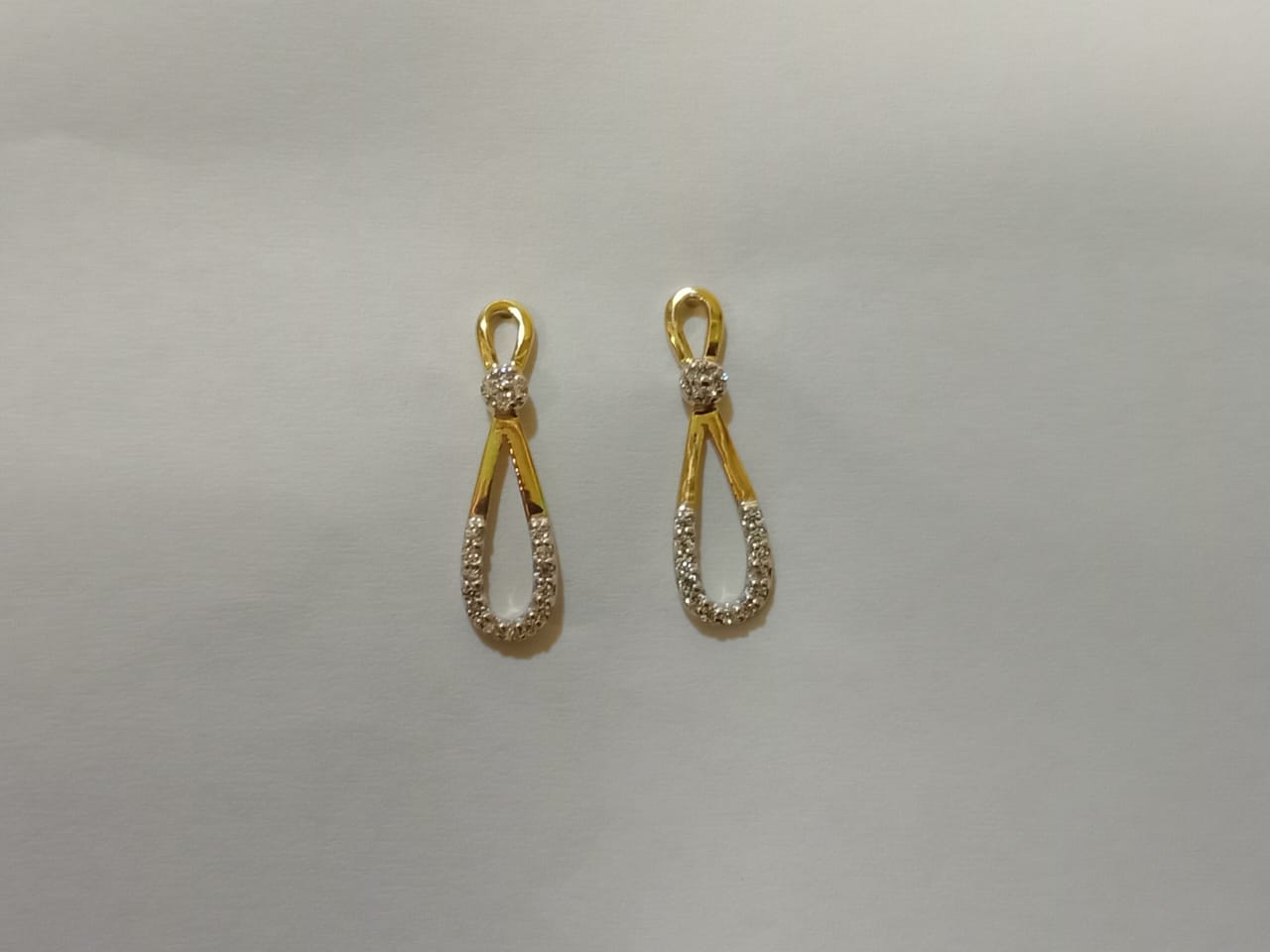 9ct Yellow Pear Shape Cubic Zirconia Drop Earring