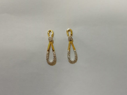 9ct Yellow Pear Shape Cubic Zirconia Drop Earring