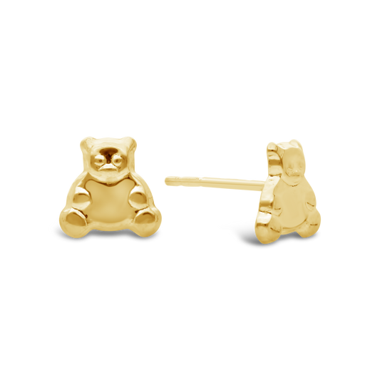 9ct Gold Small Teddy Bear Stud Earring