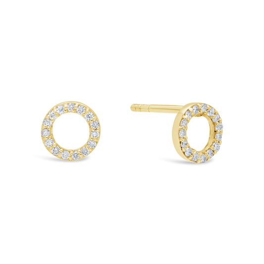 9ct Gold Diamond Circle Of Love Stud Earring