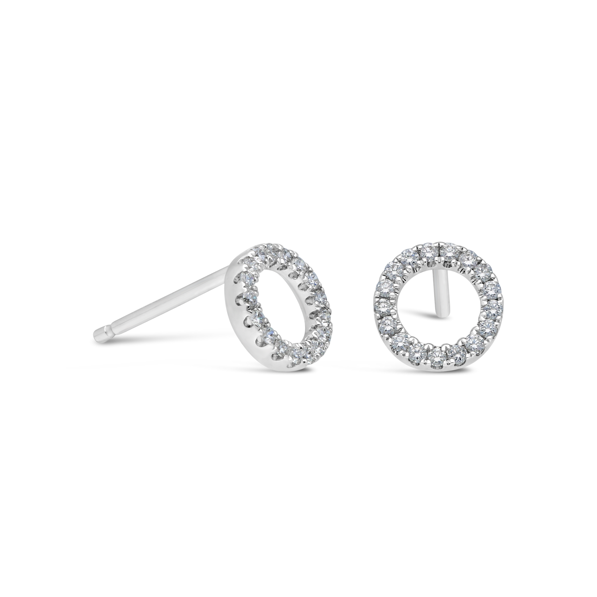 18ct White Gold 0.15ct Diamond Circle Earrings