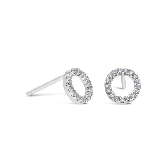 18ct White Gold 0.15ct Diamond Circle Earrings