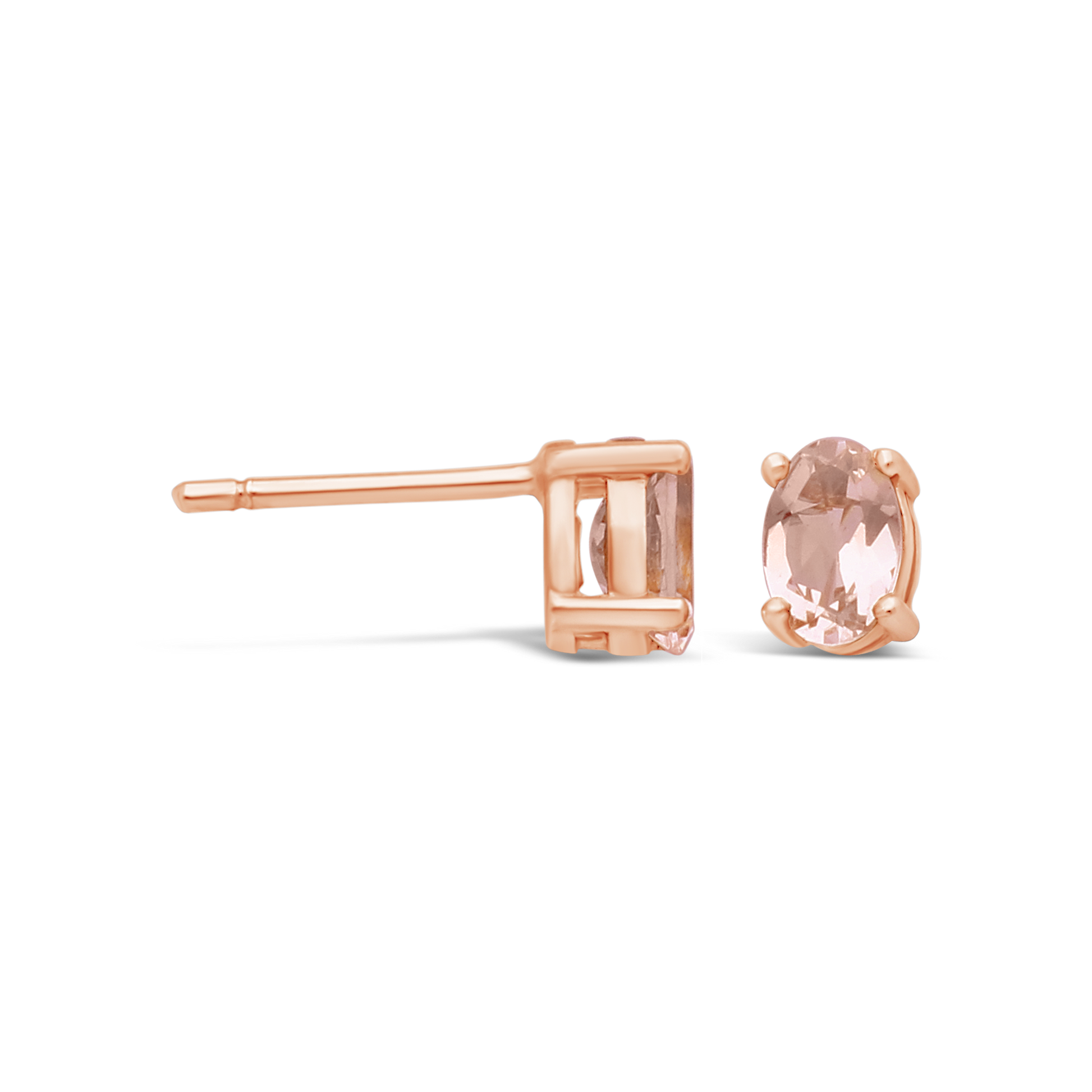 9ct Rose Gold Morganite Earring