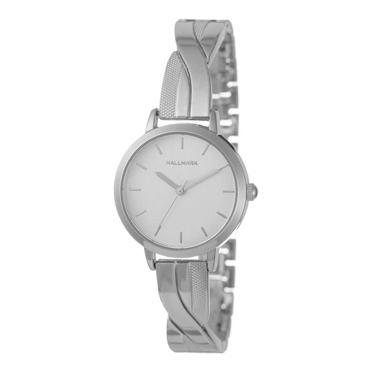 Hallmark Ladies Stainless Steel Bracelet Round Silver Dial