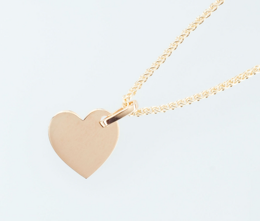 9ct Yellow Gold Plain Heart Pendant