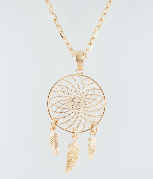 9ct Yellow Gold Dream Catcher Pendant