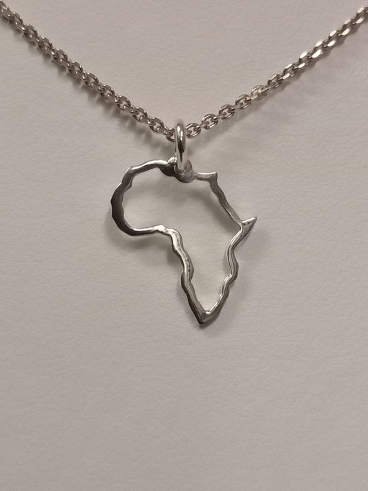 Silver Open Design Map Of Africa Pendant