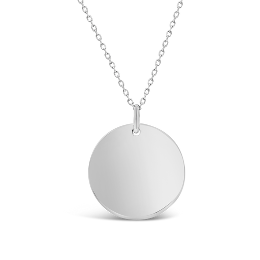 Silver Large Plain Granny Disc Pendant