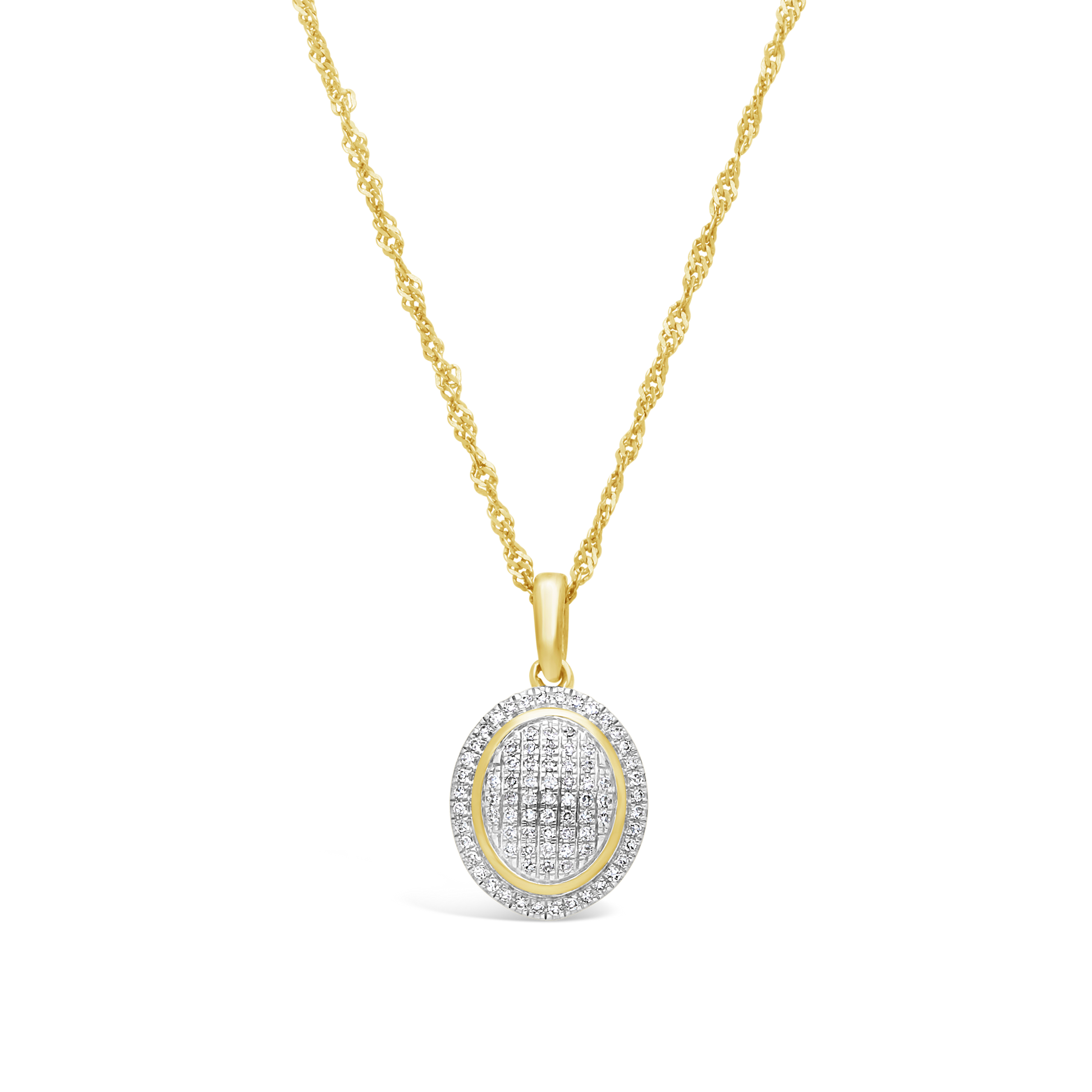 9ct Gold Diamond Oval Pendant