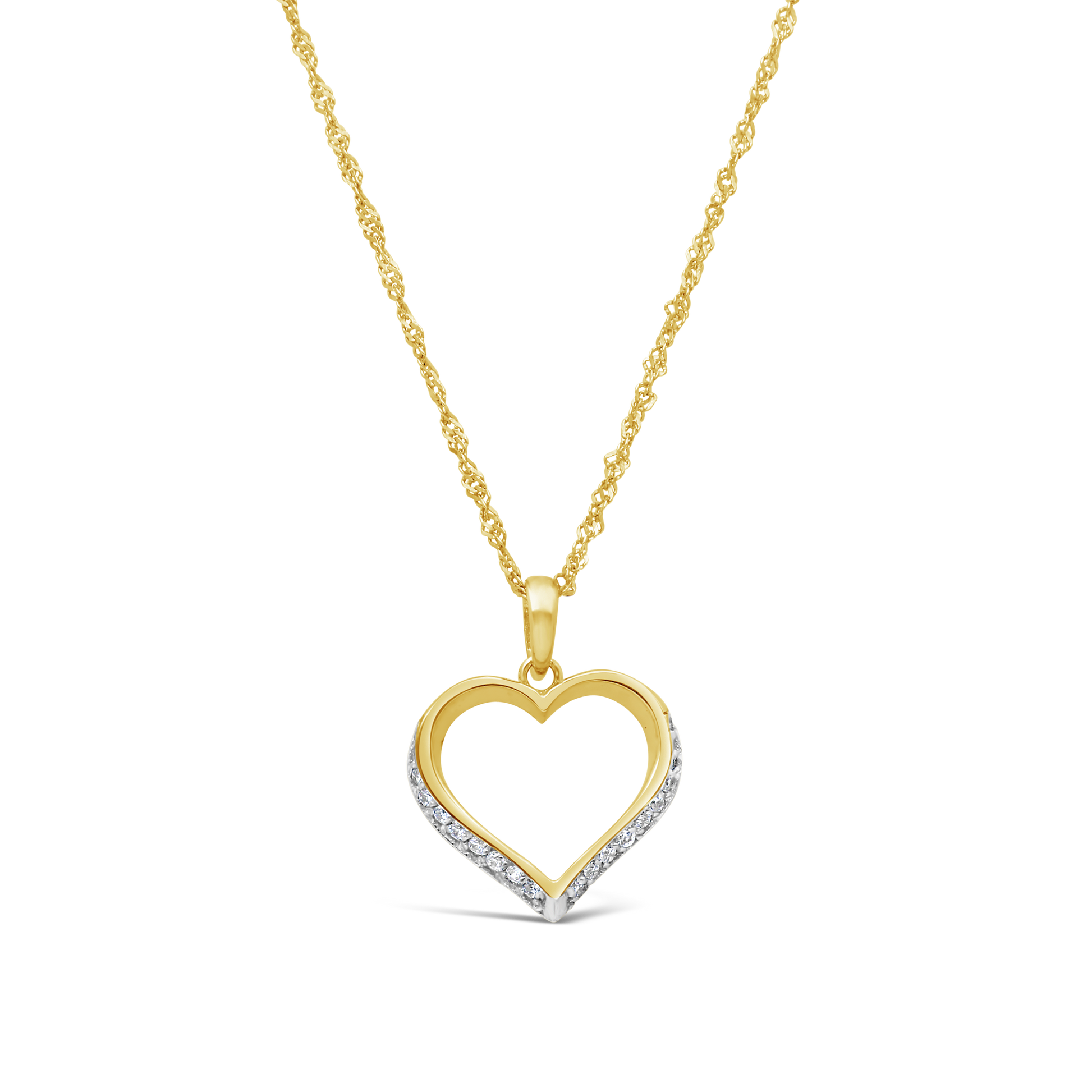 9ct Gold Cubic Zirconia Heart Pendant