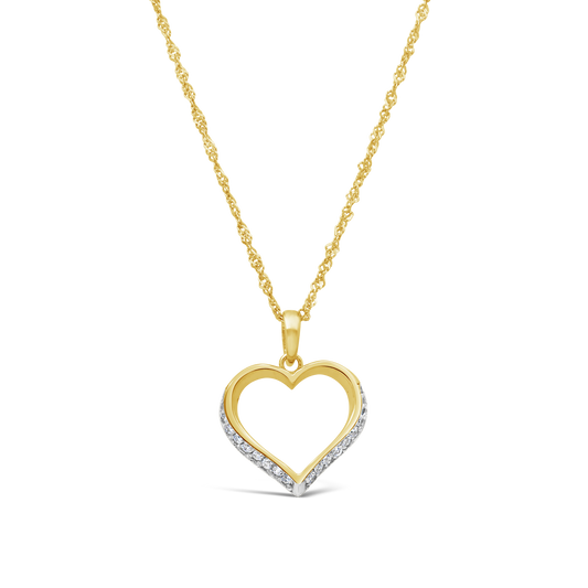 9ct Gold Cubic Zirconia Heart Pendant