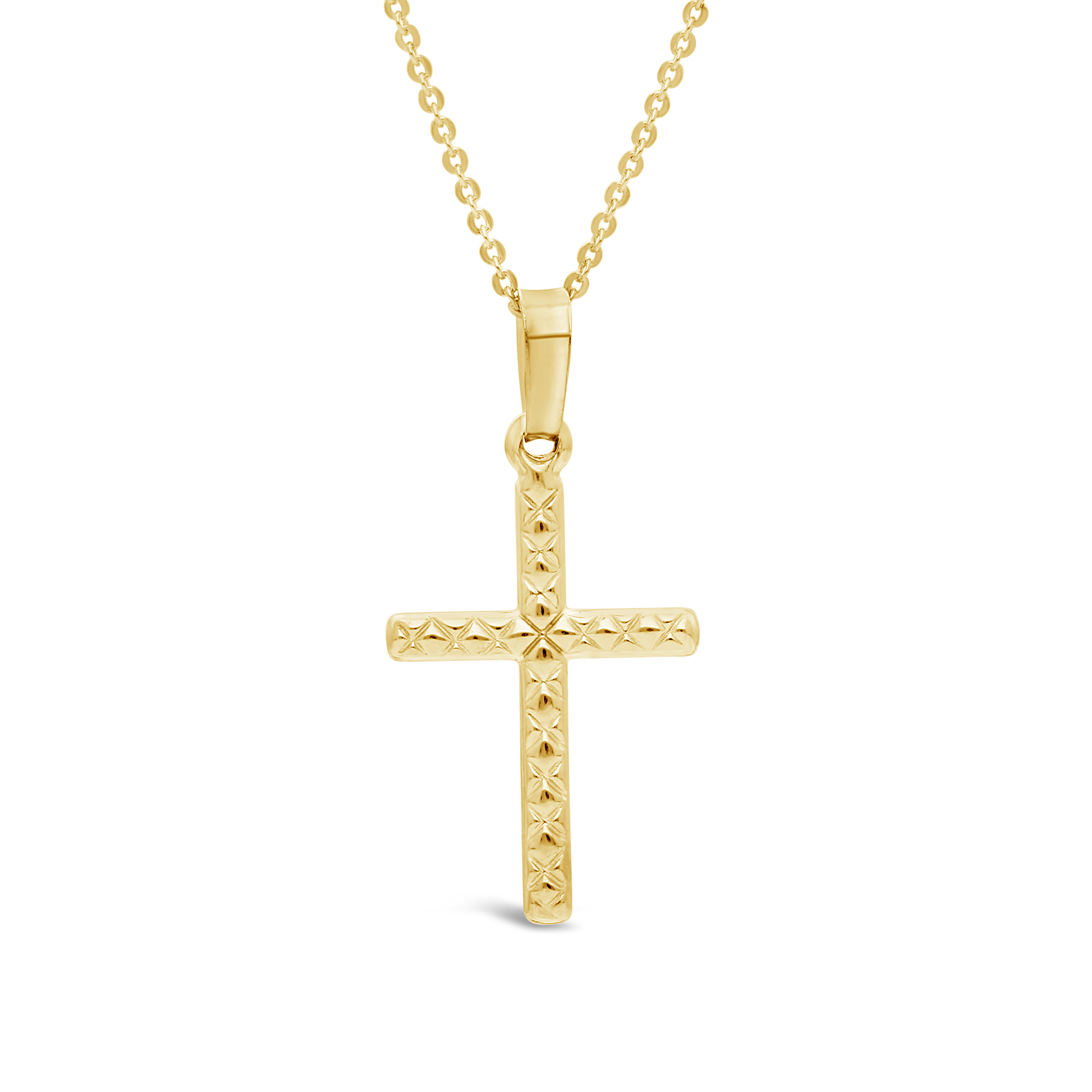 9ct Gold Criss Cross Design Cross Pendant