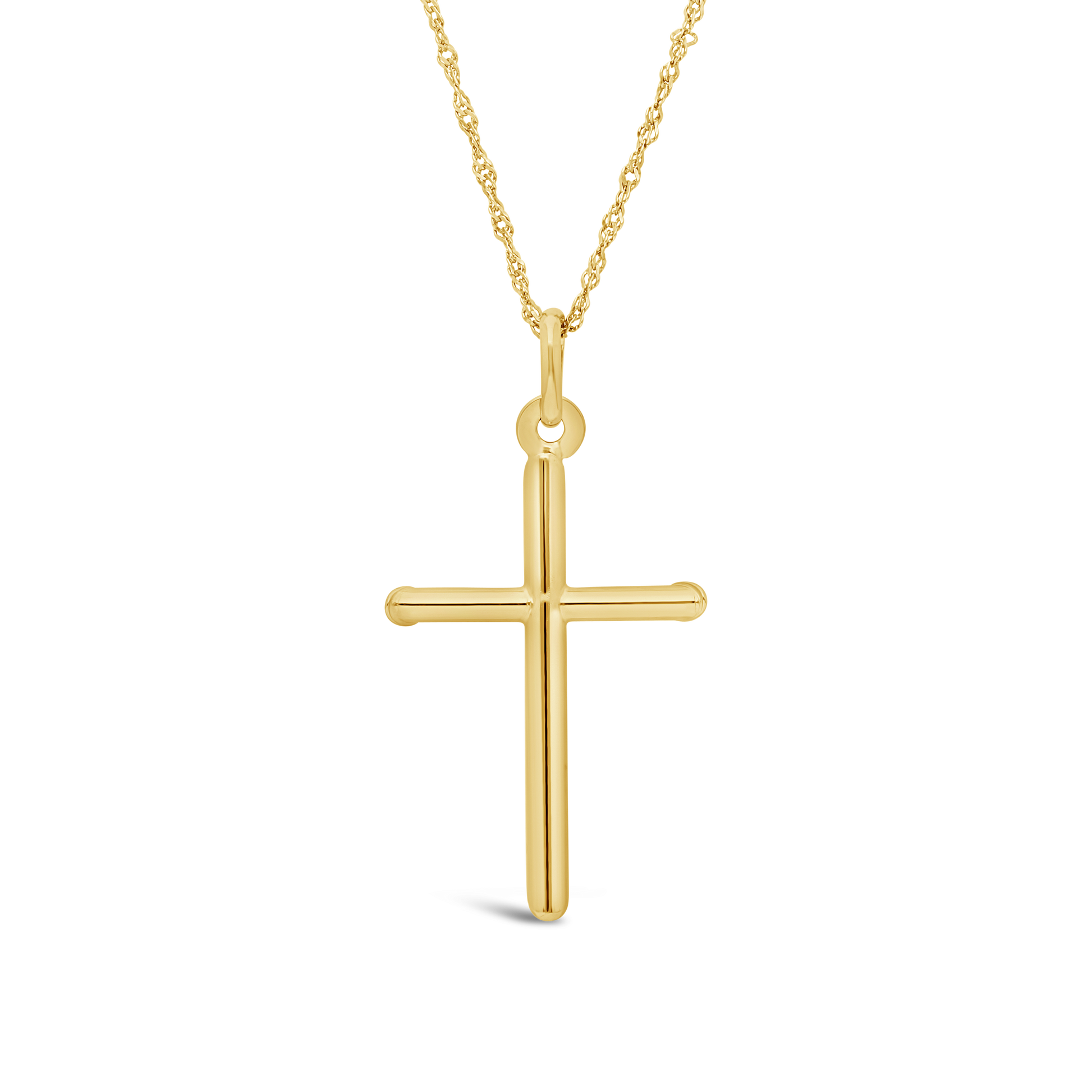 9ct Gold Plain Medium Cross Pendant