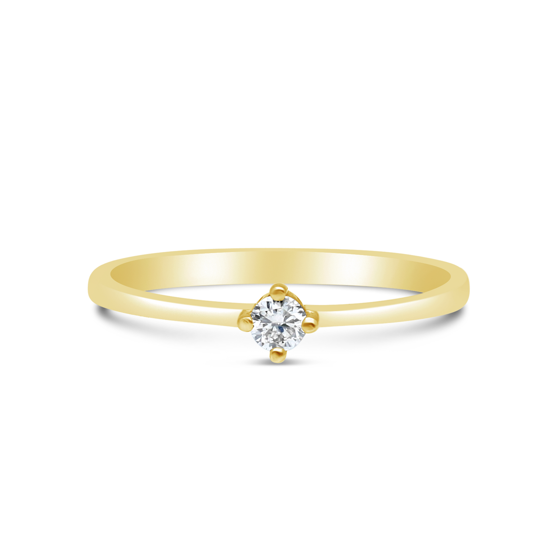 9ct Yellow Gold Claw Set Diamond Solitaire Ring