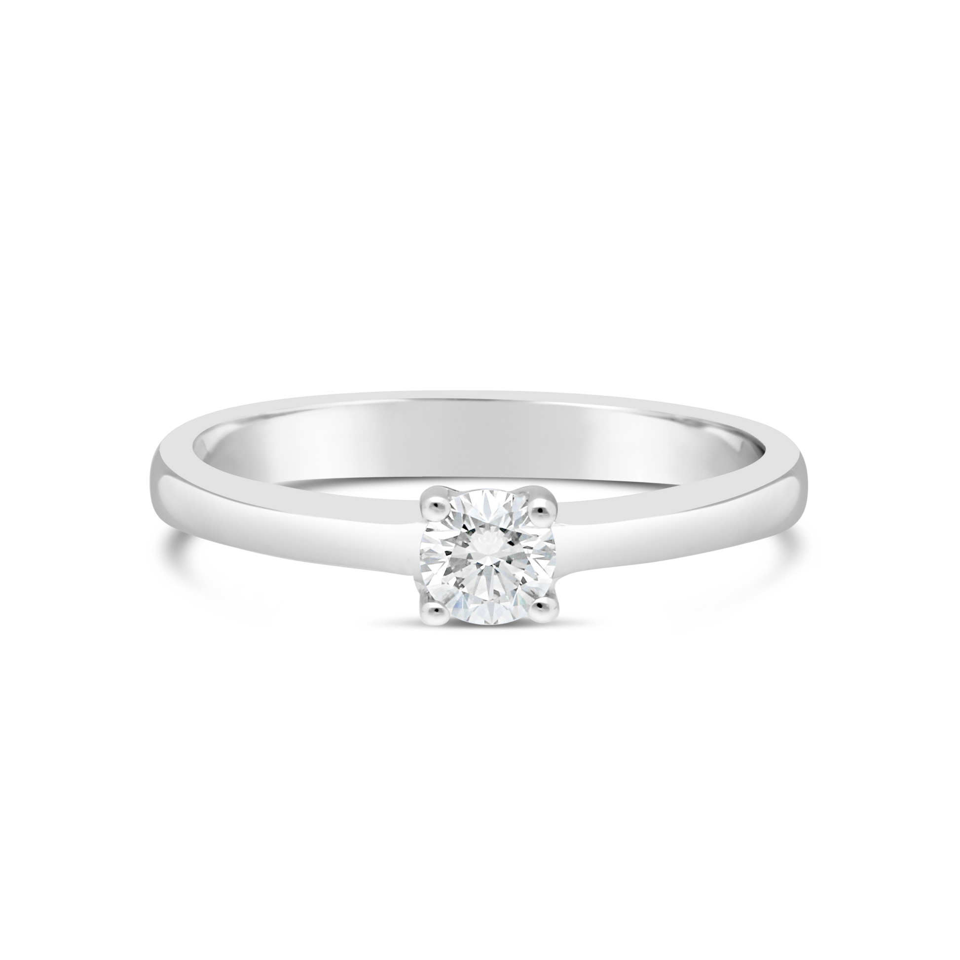 9ct White Gold Claw Set 0.25ct Solitaire Diamond Ring