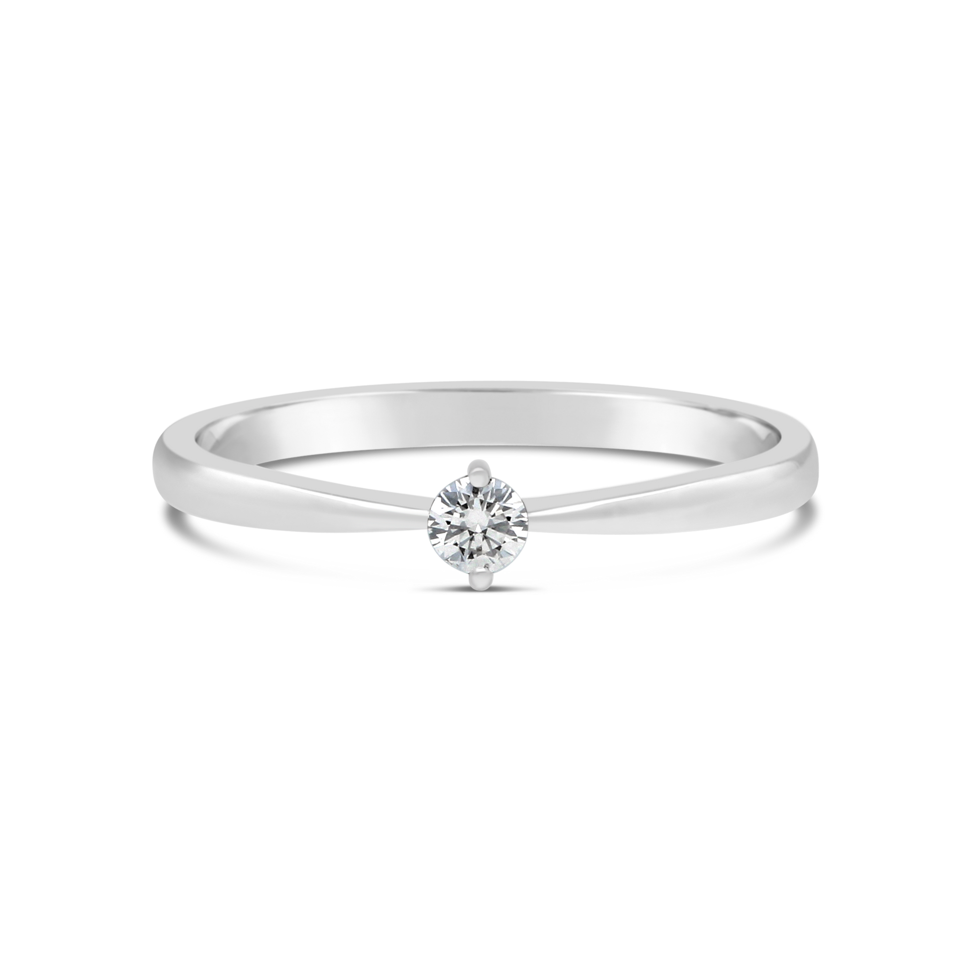 9ct White Gold 0.08ct Diamond Solitaire Ring