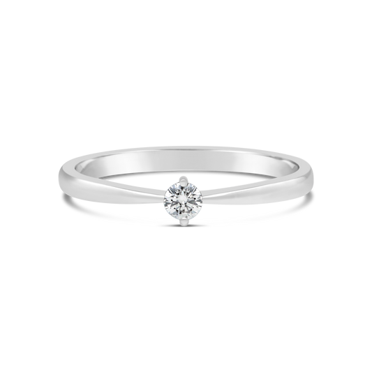 9ct White Gold 0.08ct Diamond Solitaire Ring