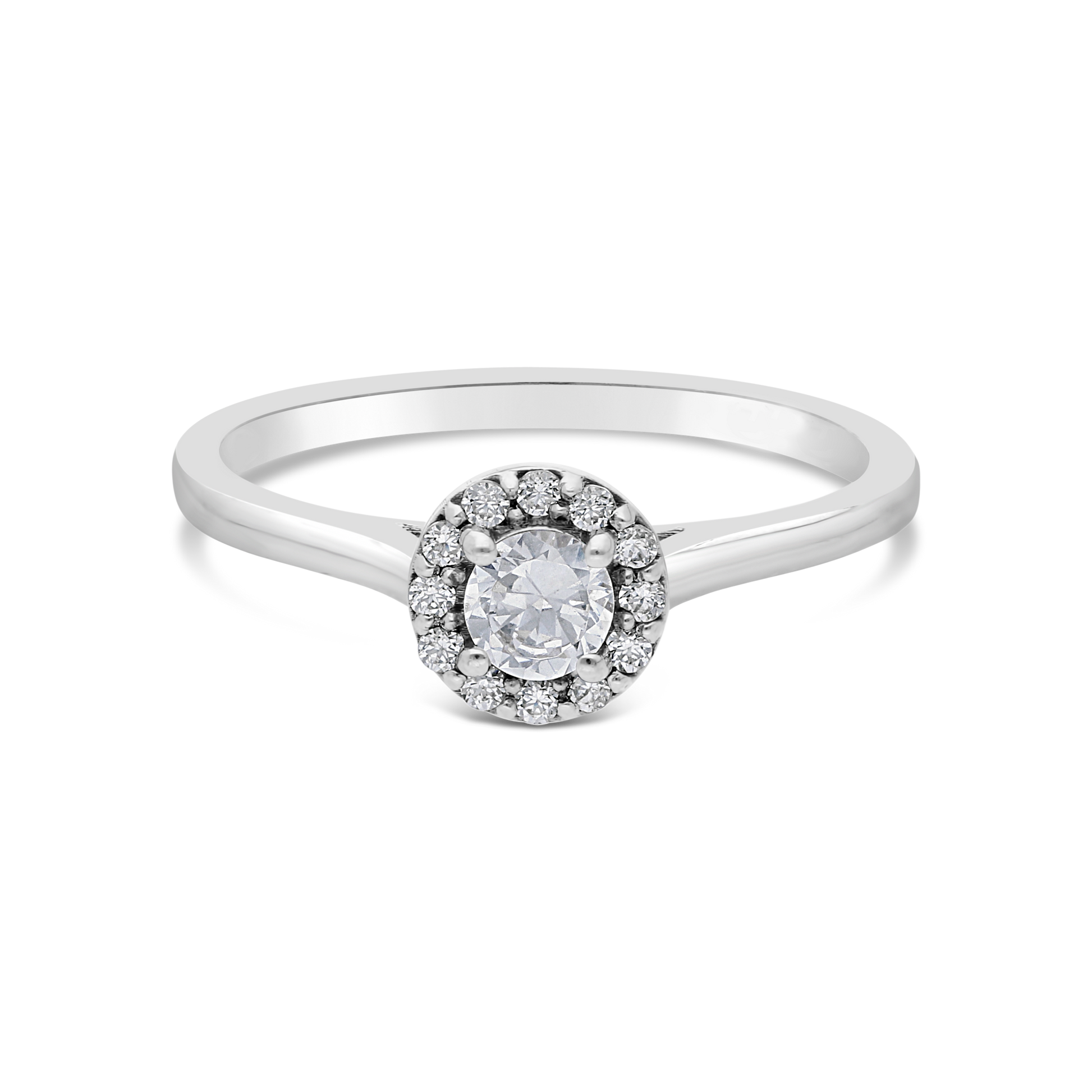 18ct White Gold 0.25ct Halo Diamond Ring