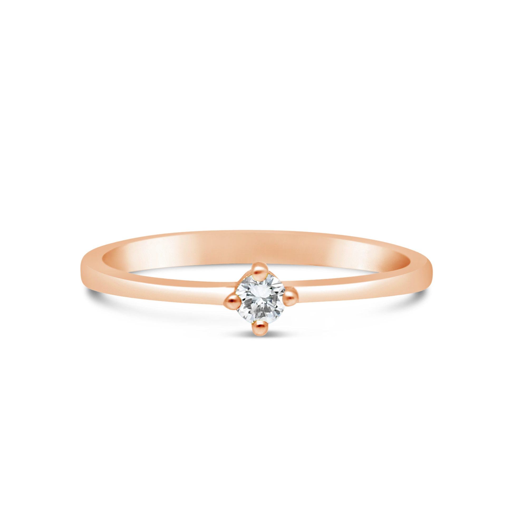 9ct Rose Gold Claw Set Diamond Solitaire Ring