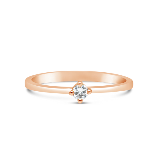 9ct Rose Gold Claw Set Diamond Solitaire Ring