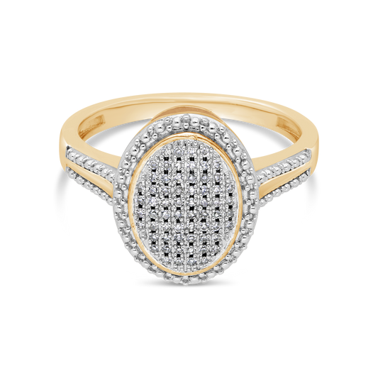 9ct Gold Oval Diamond Ring