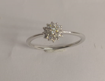 9ct White Gold Diamond Cluster Ring