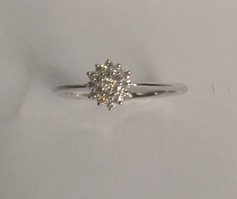 9ct White Gold Diamond Cluster Ring