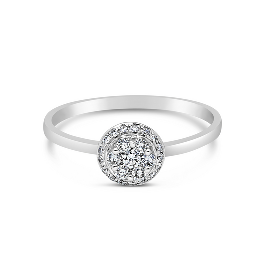 18ct White Gold Round 0.20ct Diamond Cluster Ring