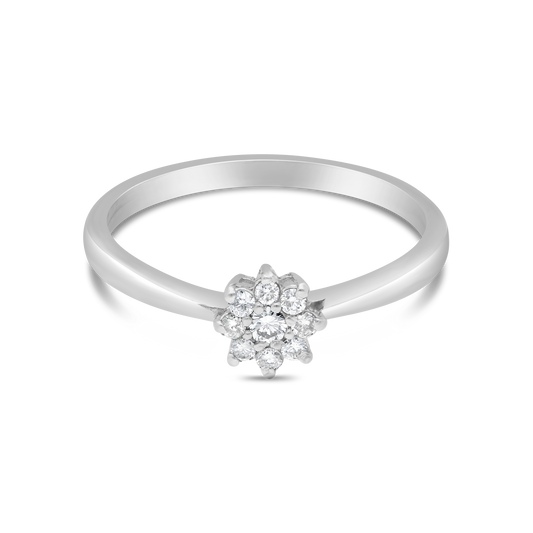 18ct White Gold Diamond Cluster Ring