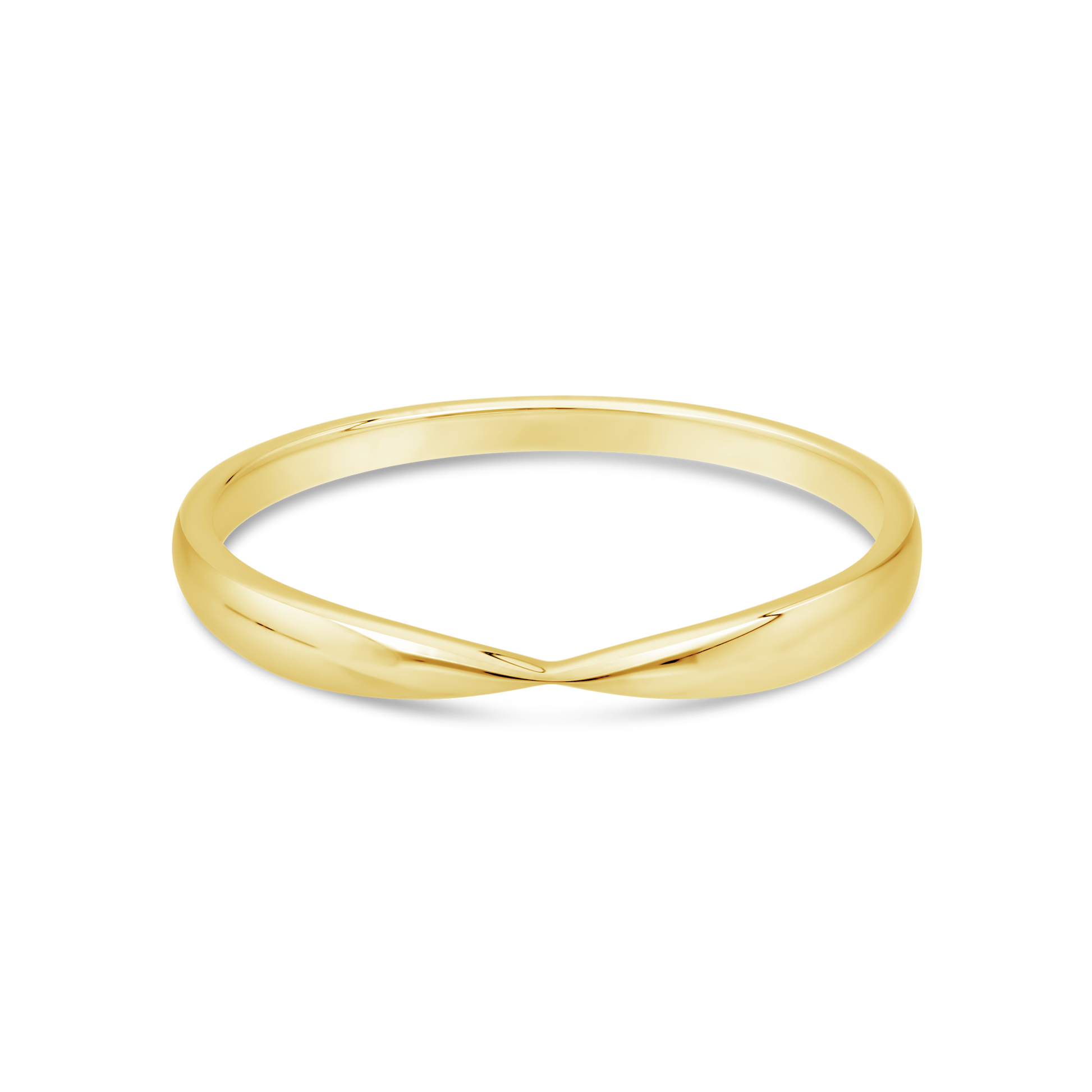 9ct Gold Plain Concave Shaped Band