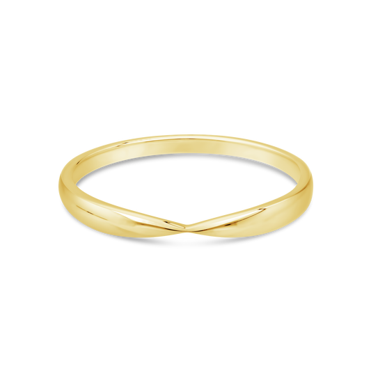 9ct Gold Plain Concave Shaped Band