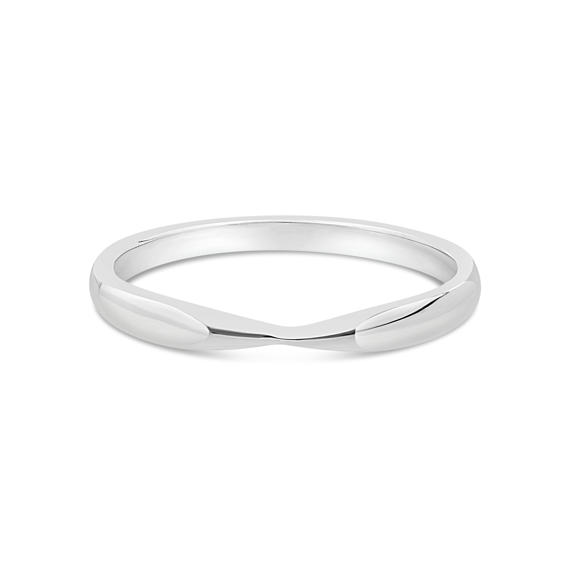 9ct White Gold Plain Concave band